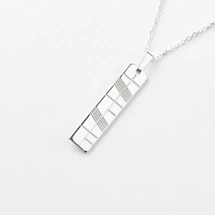 handcrafted beaded bracelet boho Ogham Silver Pendant - Medium