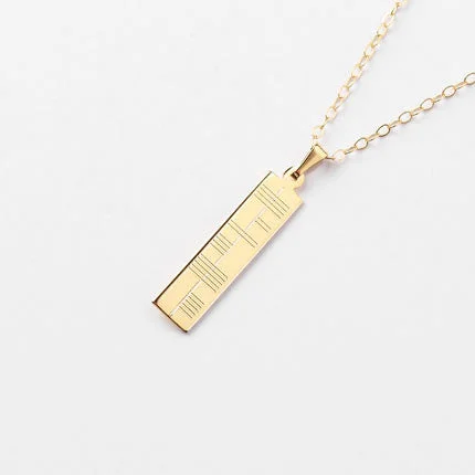 personalized silver cuff bracelet Ogham Gold Pendant - Small