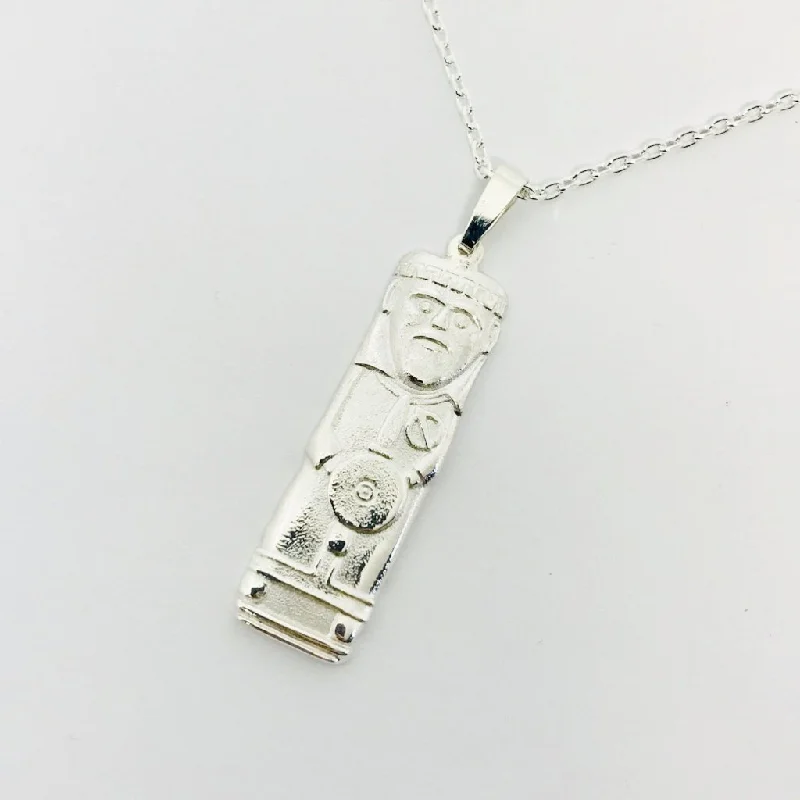 emerald-cut aquamarine necklace Oisín Warrior Pendant