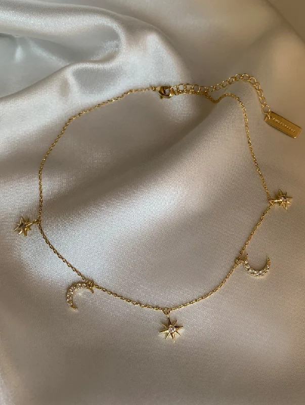 unique crystal bar necklace Olivia Stars and Diamonds Choker