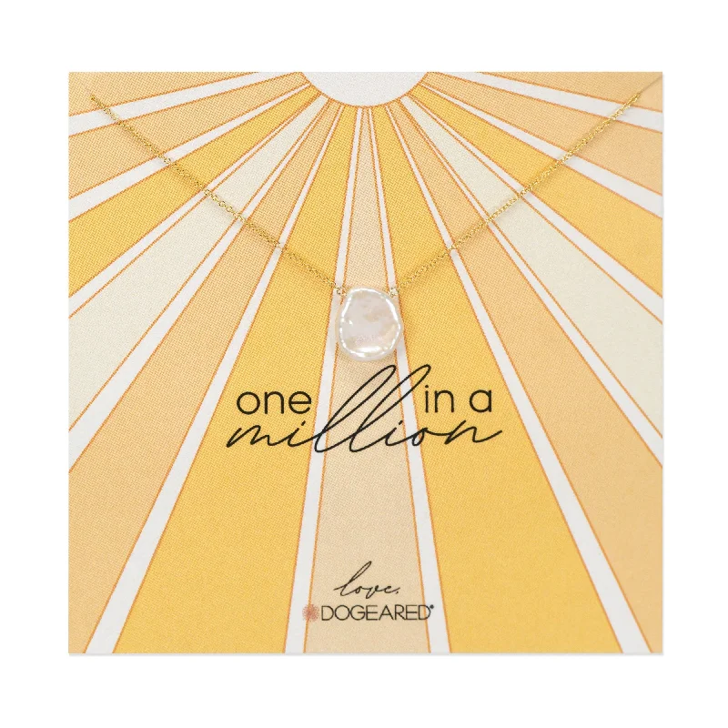unique diamond eternity band "One in a Million" Keshi Pearl Necklace