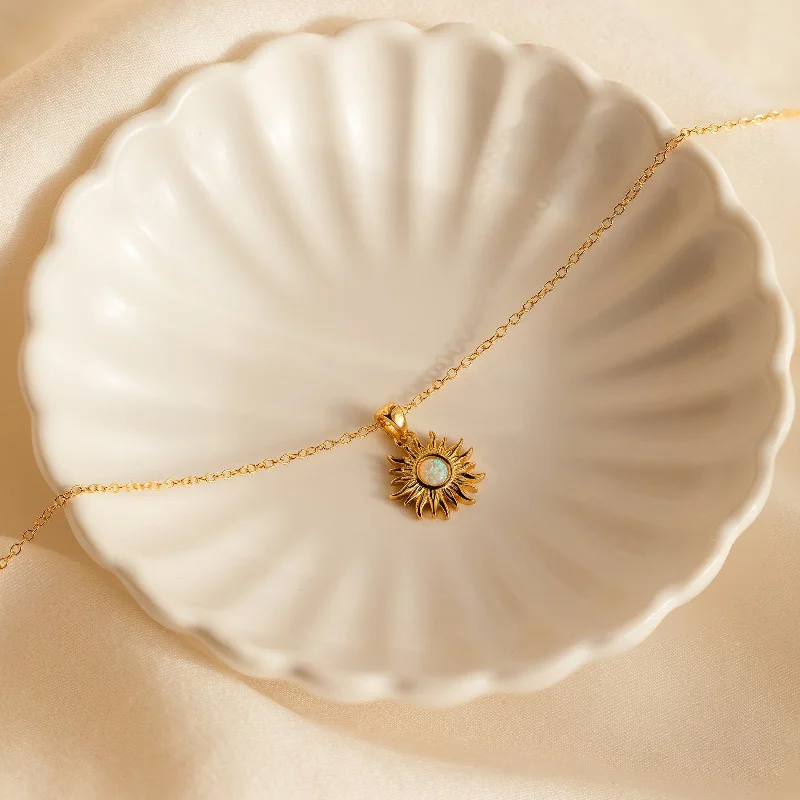 rose gold snake chain bracelet Opal Sun Necklace