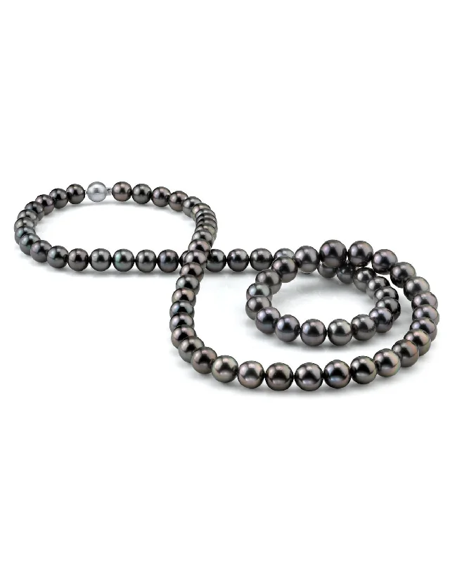 silver hoop earrings small Tahitian Opera Length Pearl Necklace, 8.0-9.0mm - AAAA Quality