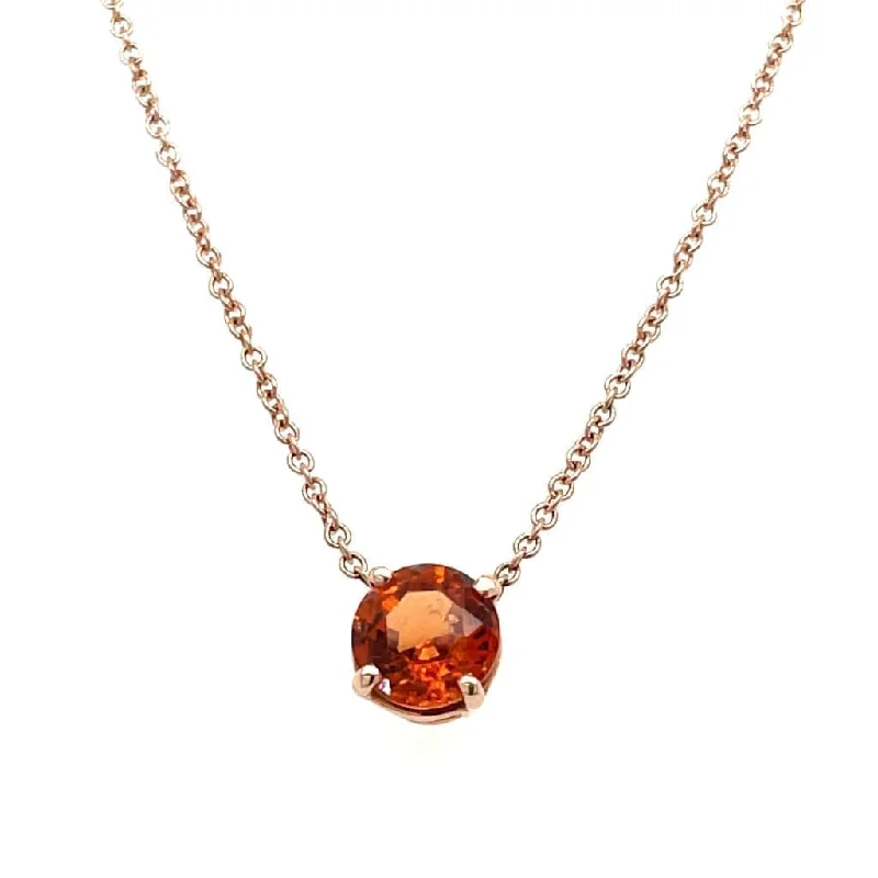 Orange Citrine set in 14k Rose Gold Pendant at Regard Jewelry in Austin, Texas