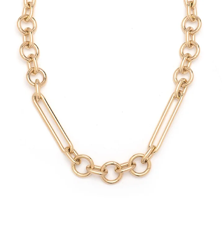 Celtic knot wedding band Oversized Mixed Clip Chain