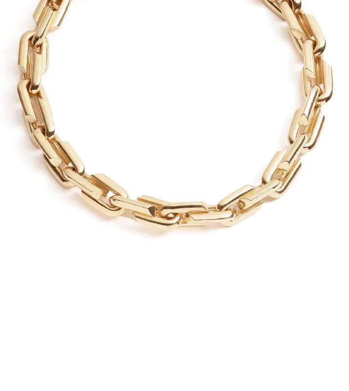 multi-gemstone eternity band Oversized Strong Hearts Love Link Chain Necklace