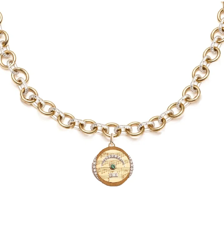 hexagon-shaped engagement ring unique Pause - Internal Compass : Pave Mixed Link Necklace