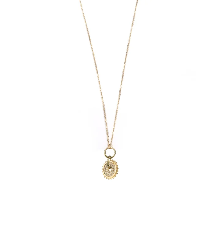 dainty cherry blossom ring Pave Disk : Disk Drop Necklace