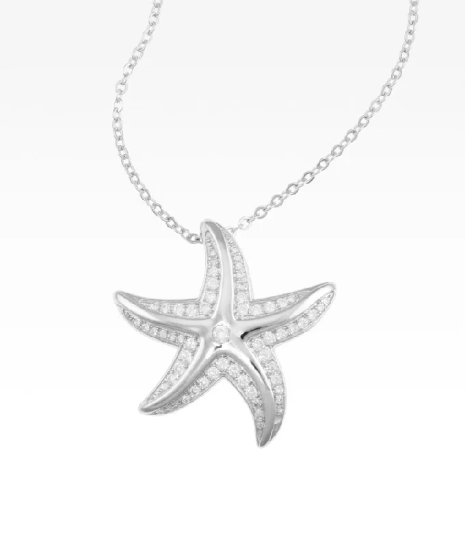 minimalist rose gold bracelet Pavé Edge Starfish Necklace