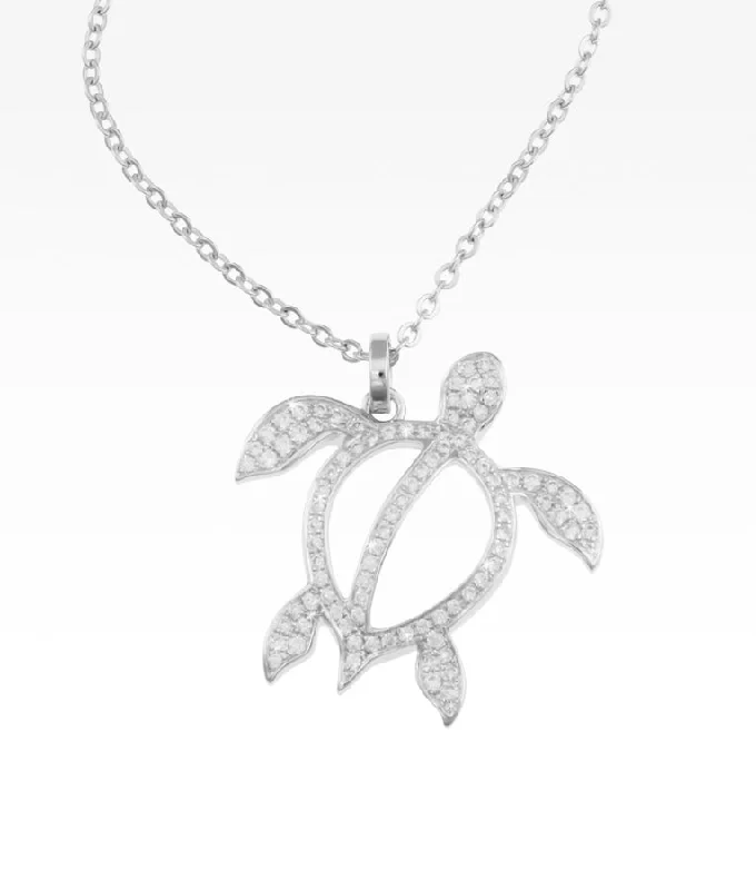 sapphire princess cut ring Pavé Honu Sea Turtle Necklace