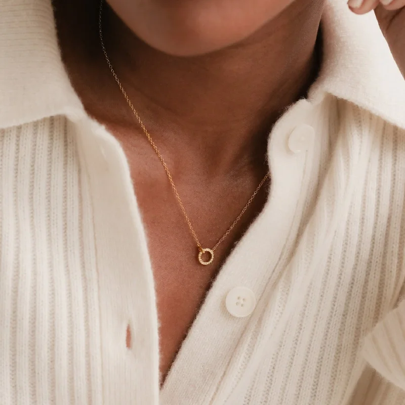 celestial sunburst ring gold Pave Interlocking Necklace