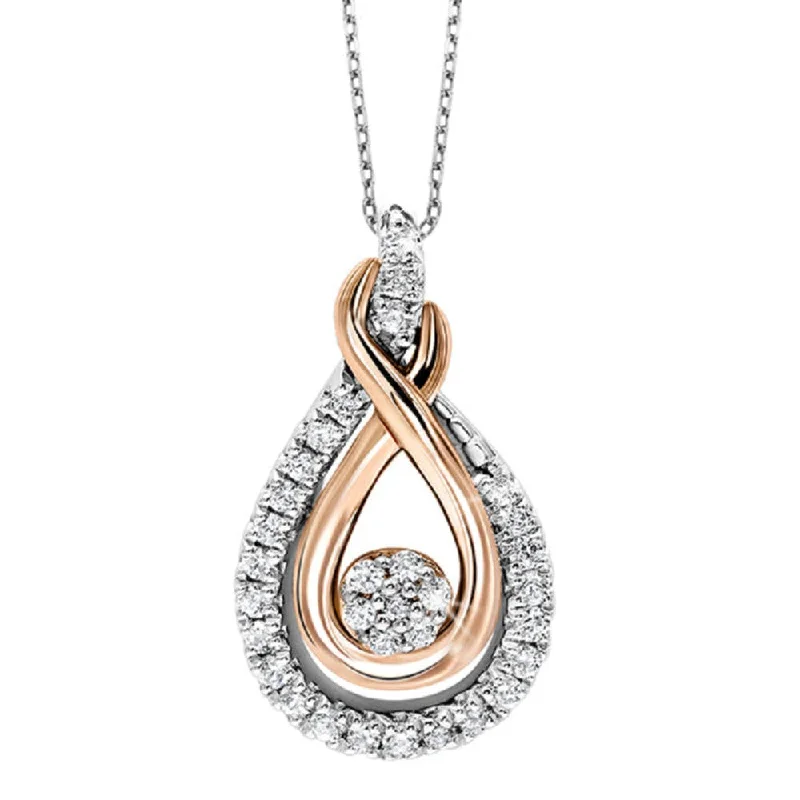 crystal drop earrings elegant 10K Gold & Sterling Silver Two-Tone Love's Crossing Love Knot Pendant