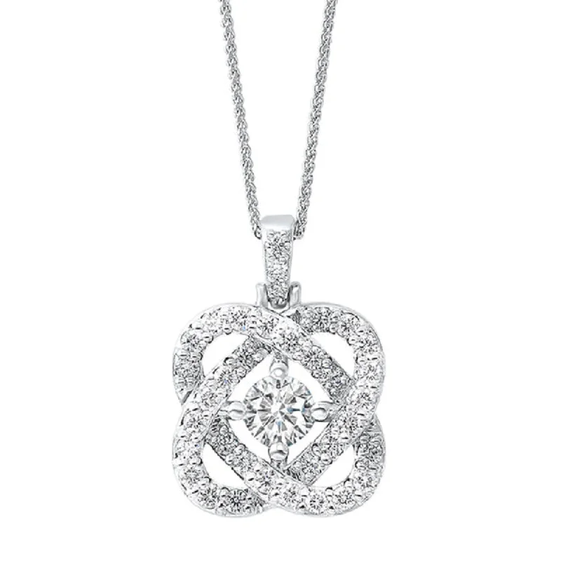 vintage pearl engagement ring 14K White Gold & Diamond Love's Crossing Infinity Heart Love Knot Pendant
