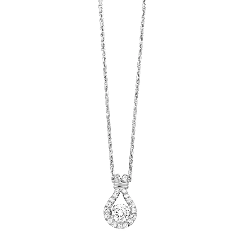 sapphire engagement ring halo Sterling Silver and CZ Teardrop Pendant
