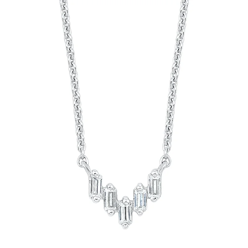 classic diamond solitaire necklace 14K Diamond Necklace 1/10 ctw