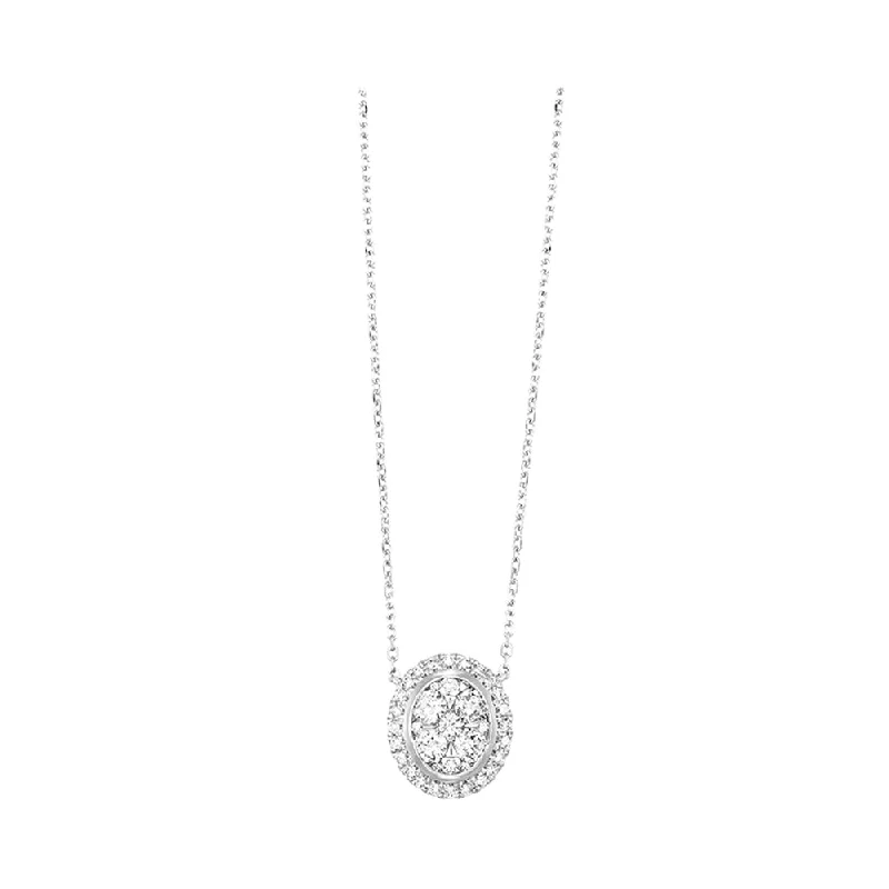 dainty birthstone ring for women 14K White Gold and Cluster Diamond Pendant