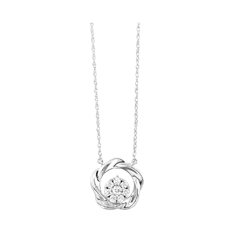 personalized couples necklace gold Sterling Silver and Cluster Diamond Pendant