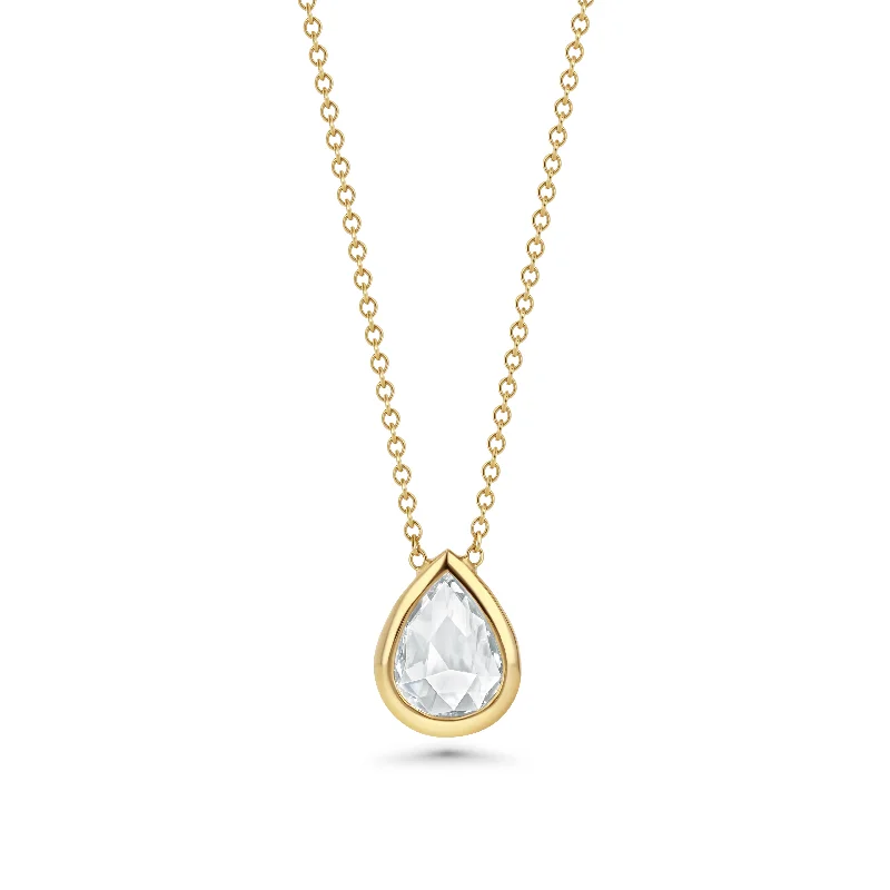 PEAR SHAPED ROSE CUT DIAMOND NECKLACE