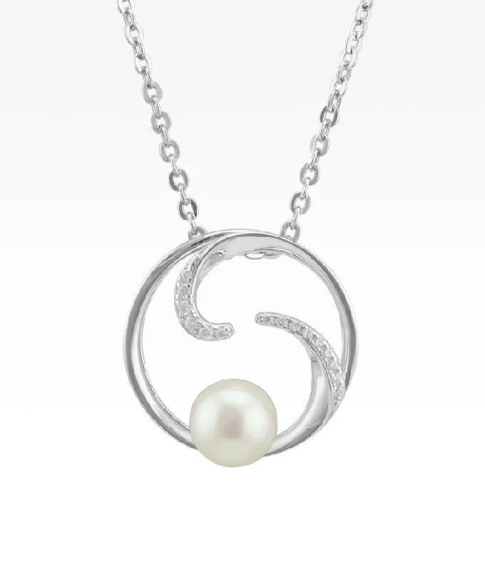 gemstone stacking rings colorful Pearl in Waves Necklace