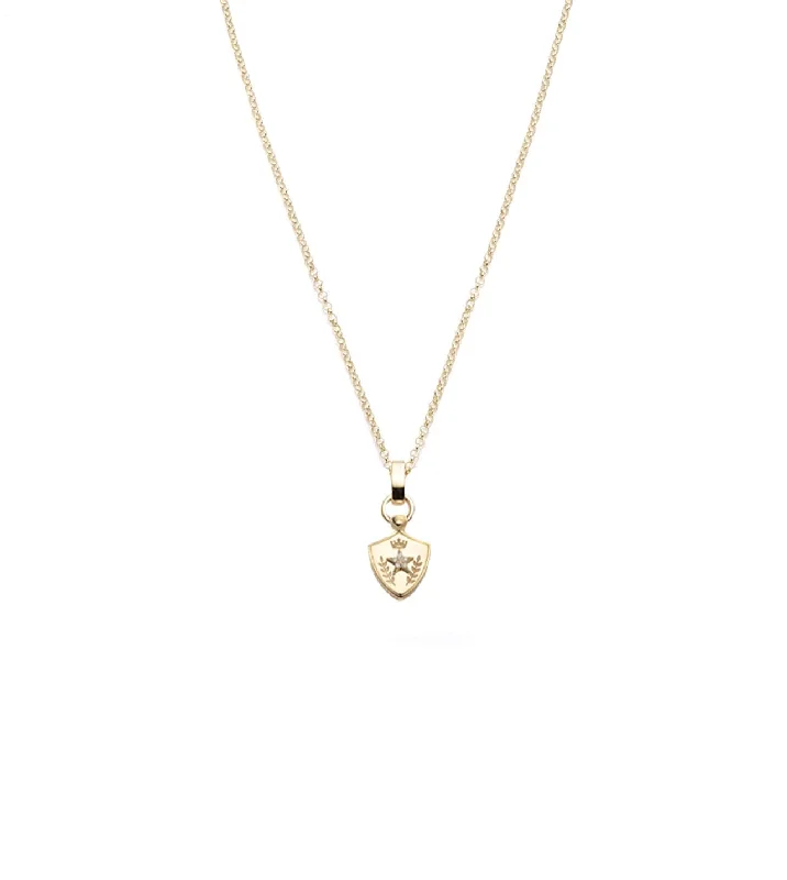 natural crystal pendant necklace Per Aspera Ad Astra - Dream : Fine Belcher Slide Crest Necklace