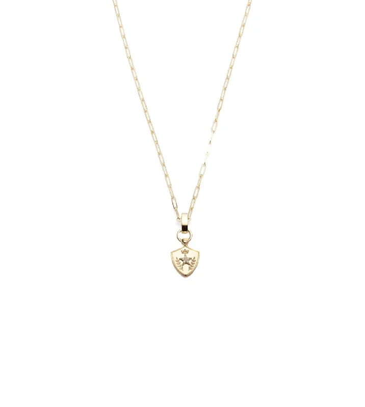 handcrafted sterling silver necklace Per Aspera Ad Astra - Dream : Super Fine Clip Slide Crest Necklace