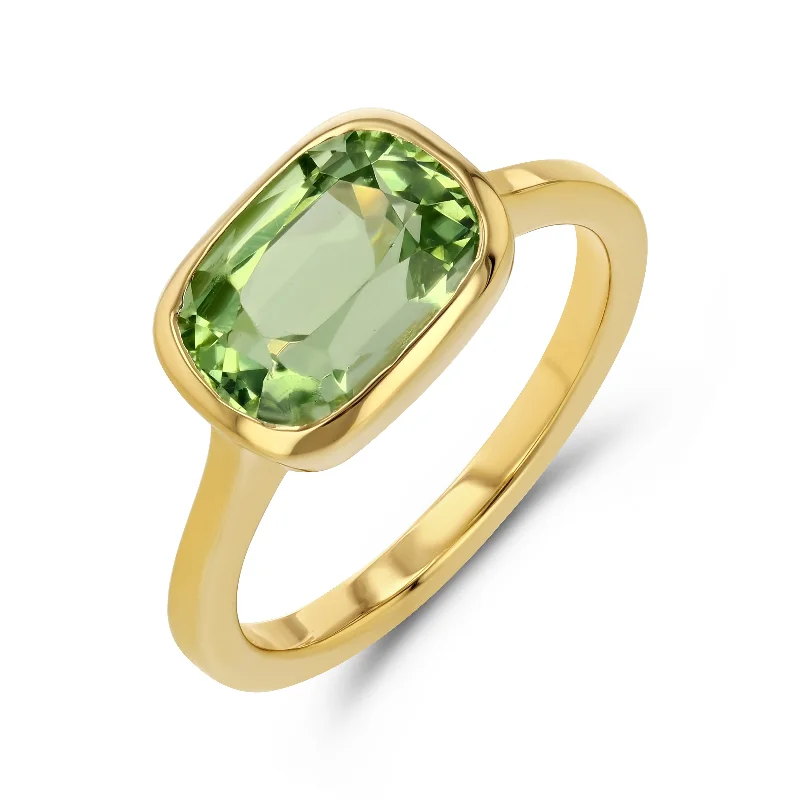celestial galaxy planet earrings PERIDOT BEZEL SET SOLITAIRE RING