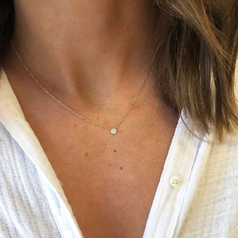 custom gold name necklace PETITE DIAMOND DISC NECKLACE