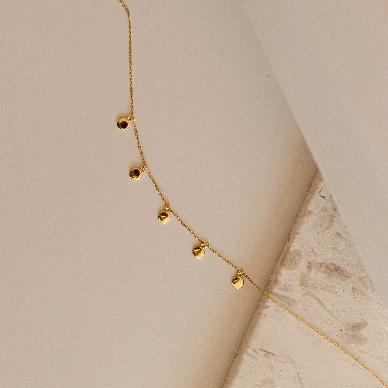 gold choker necklace simple Piera Coin Necklace