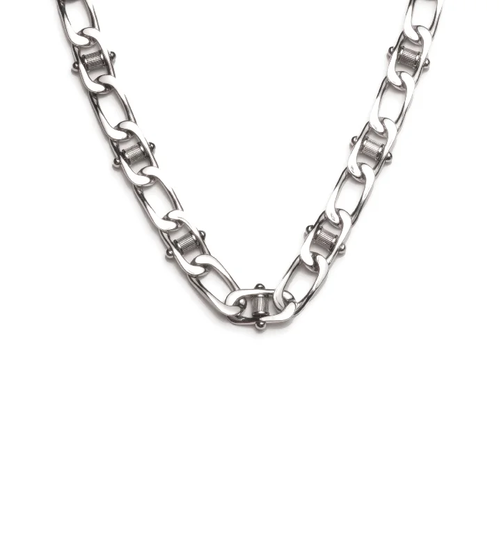 personalized zodiac birthstone necklace Lovestruck : White Gold Pierced Curb Chain Necklace