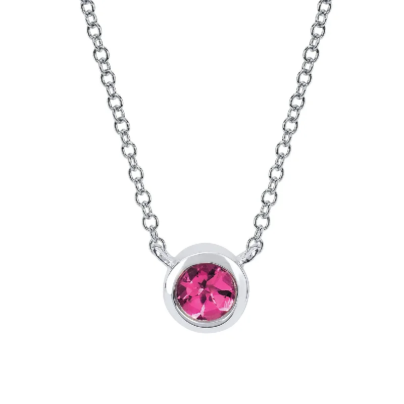 Pink Tourmaline Bezel Set Pendant