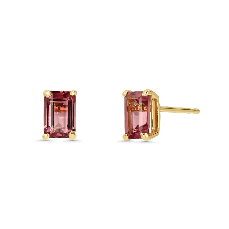 simple crystal pendant necklace PINK TOURMALINE PRONG SET EARRINGS