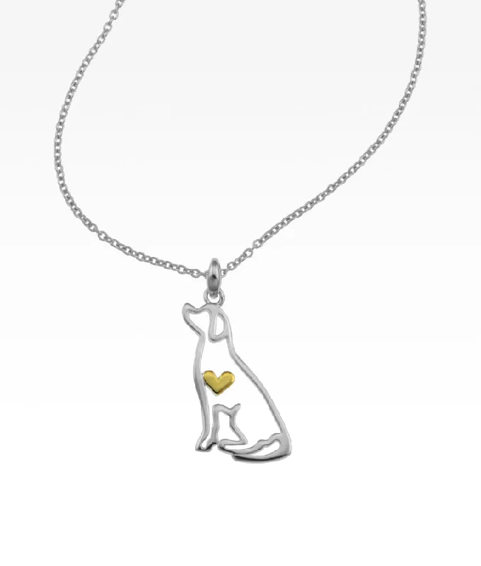 rose gold initial pendant necklace Puppy Love Necklace