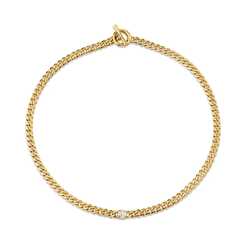 gold choker necklace simple Queen Asscher Cut Diamond Hollow Cuban Choker