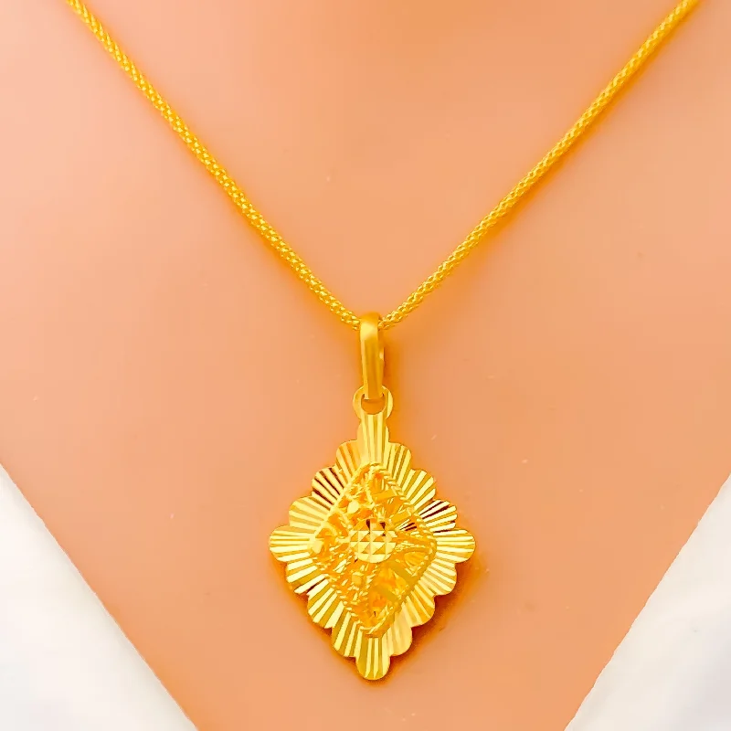 classic diamond solitaire necklace Reflective Alluring 22k Gold Necklace