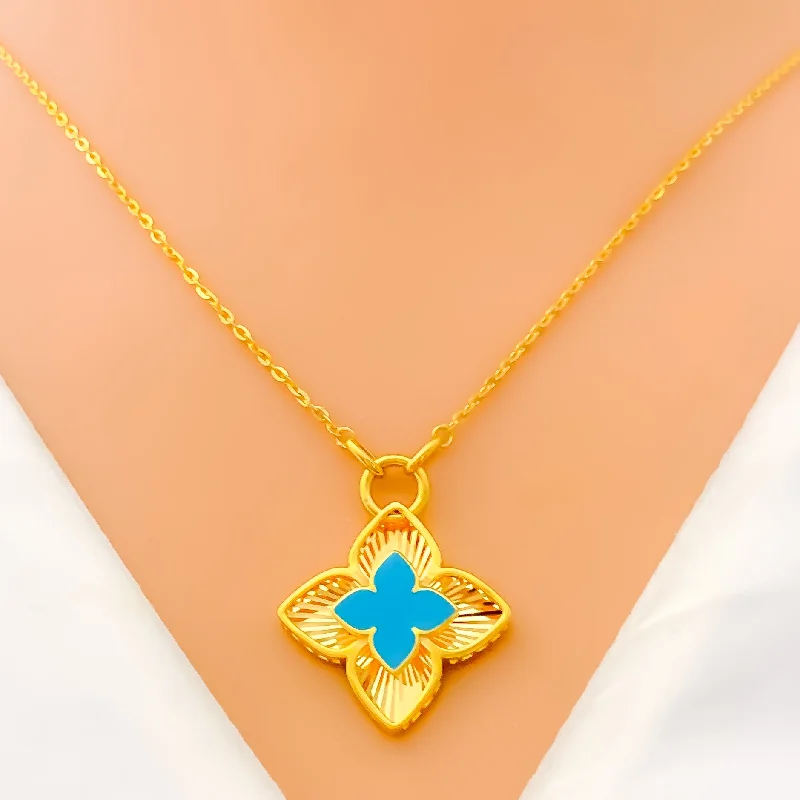 bold gothic skull necklace Reflective Eclectic 21k Gold Floral Necklace