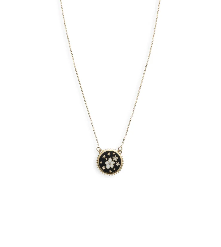 elegant pearl necklace with diamonds Resilience : Petite Champleve Enamel Stationary Necklace