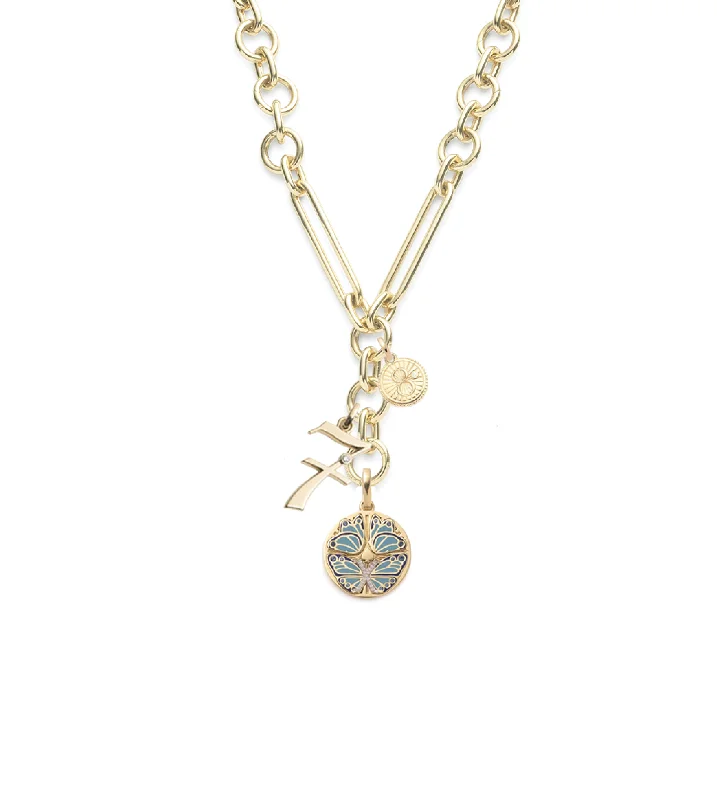 titanium spinner ring anxiety relief Reverie, Initials & Numbers & Karma : Oversized Mixed Clip Necklace