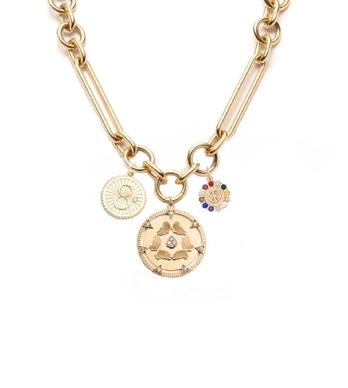silver-plated bar necklace Reverie, Karma & Inner Light : Oversized Mixed Clip Necklace