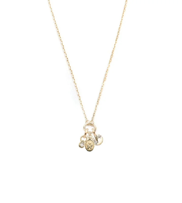 emerald-cut engagement ring halo Reverie, Resilience, & Pear : Diamond Fine Belcher Stationary Necklace