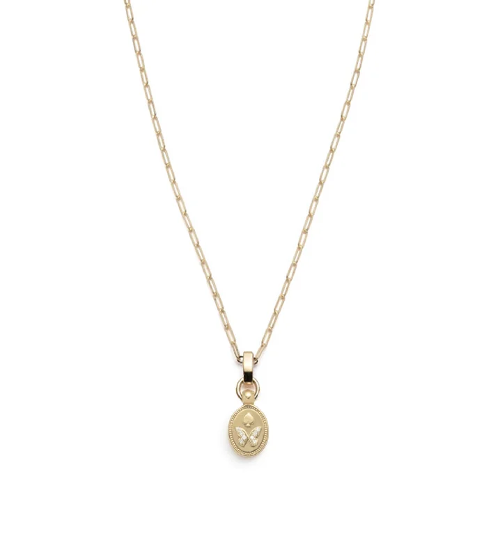minimalist crystal quartz ring Reverie : Super Fine Clip Slide Crest Necklace