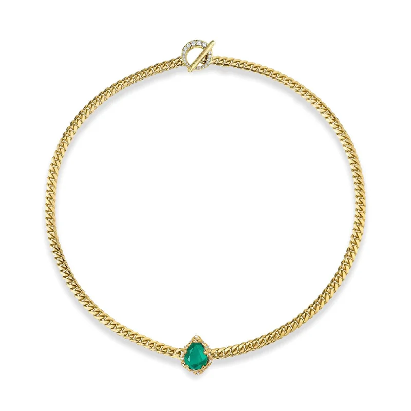 vintage diamond pendant necklace Reversible Baby Queen Emerald Water Drop Cuban Choker