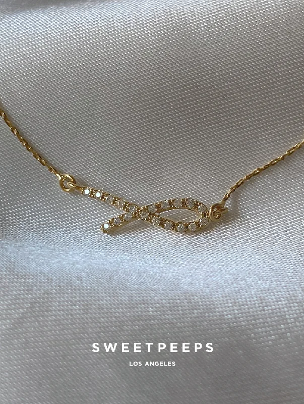 real diamond eternity band Ribbon Of Infinite Necklace