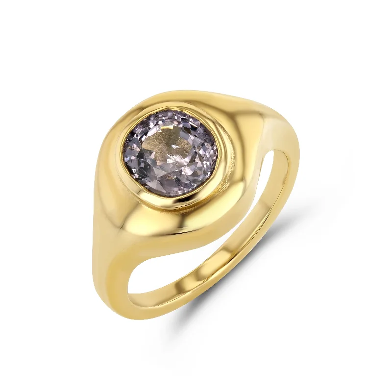 crystal drop earrings elegant SPINEL RIPPLE SIGNET RING