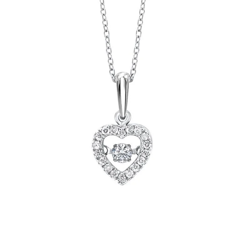 celestial moon and star necklace White Gold and Diamond Heart Shaped Rhythm of Love Pendant