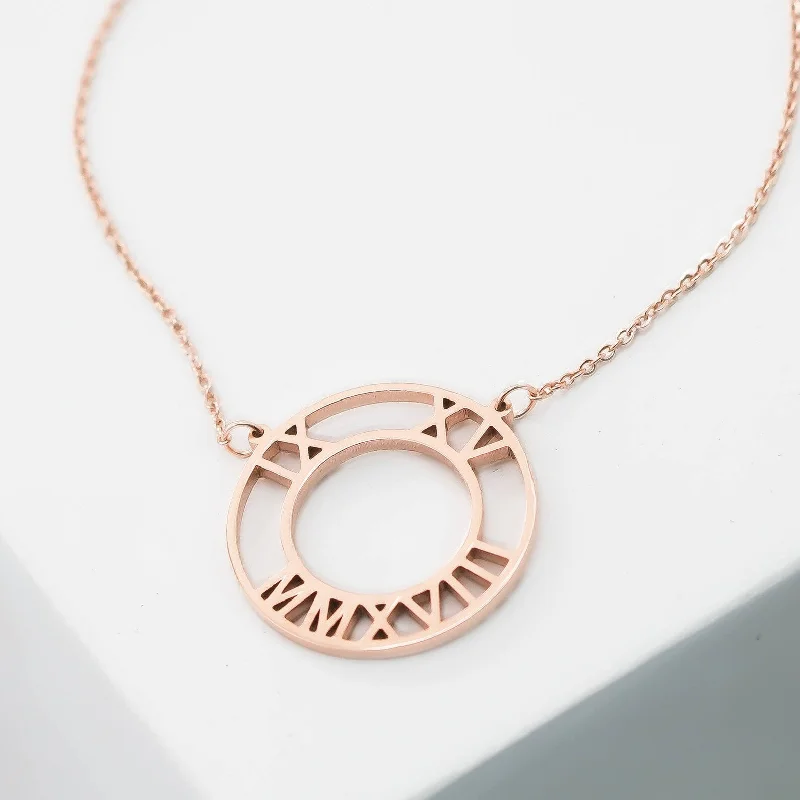 celestial meteor shower earrings Roman Numerals Necklace