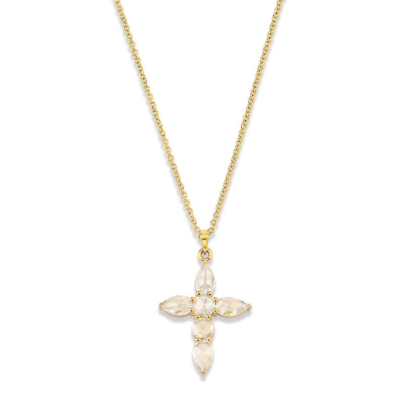 heart pendant necklace gold Rose Cut Diamond Faith Pendant Necklace