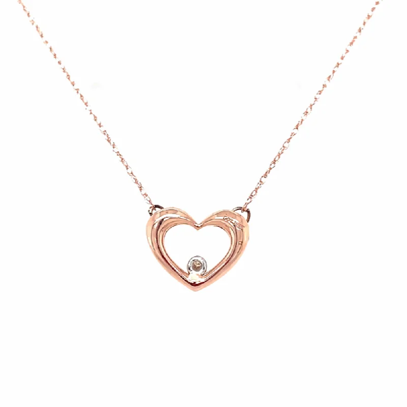 opal cluster ring unique Rose Gold and Diamond Heart-Shaped Pendant