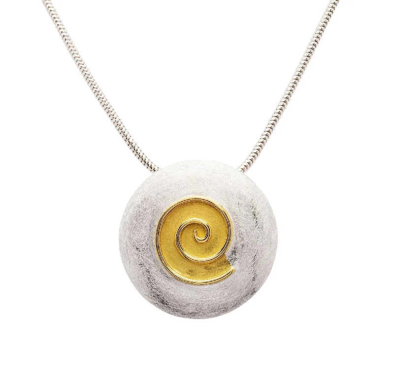 sterling silver braided ring Round Sterling Silver Pendant with Spiral Detail