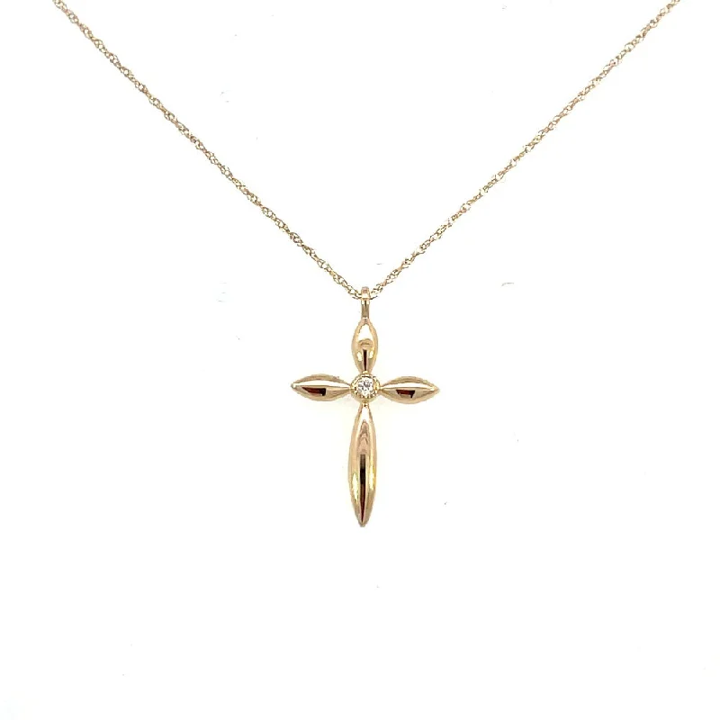 unique wooden bead necklace SallyK Collection Cross Pendant with Multi-Faceted Diamond Center