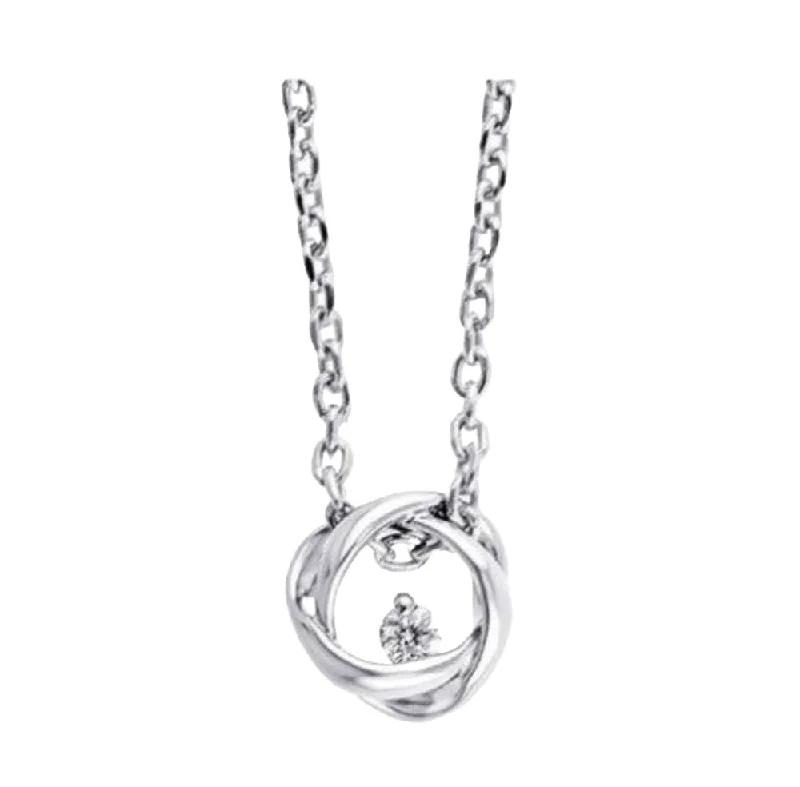 cute cat charm bracelet SallyK Collection Sterling Silver Love Knot Multi-Faceted Diamond Pendant